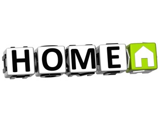 Poster - 3D Home Button Click Here Block Text
