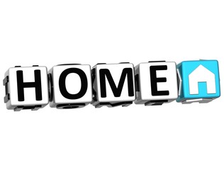 Poster - 3D Home Button Click Here Block Text