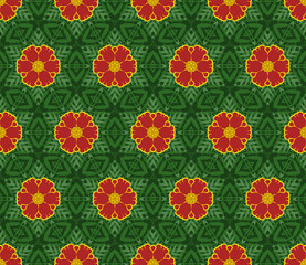 Poster - Seamless decorative color retro pattern