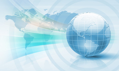 Poster - Planet earth and technology background