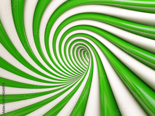 Naklejka na meble Abstrakcyjna zielono-biała spirala 3d