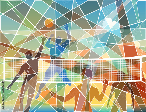 Naklejka na szybę Volleyball mosaic