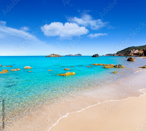 Fototapeta na wymiar Aiguas Blanques Agua blanca Ibiza beach