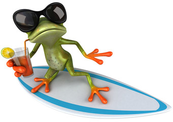 Poster - Frog surfing