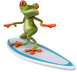 Poster - Frog surfing