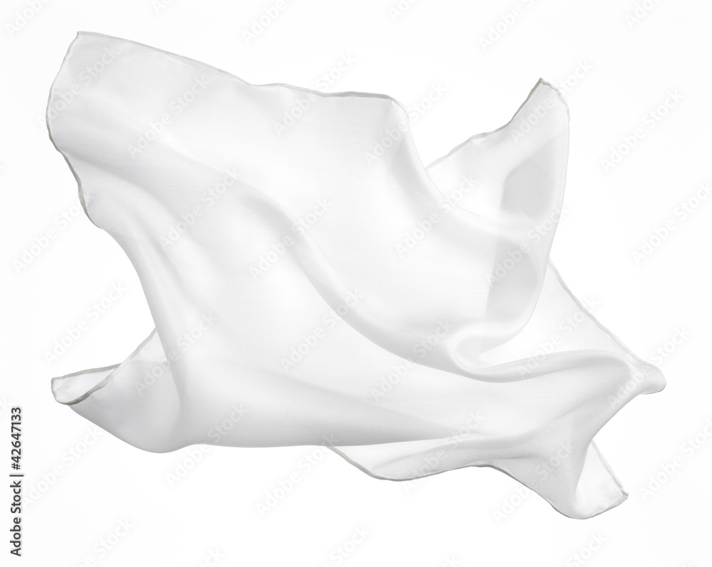 Pañuelo SEDA blanco - white silk scarf - obrazy, fototapety, plakaty 