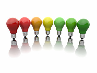 Poster - Comparison of energy efficiency lamps. Filament light bulbs