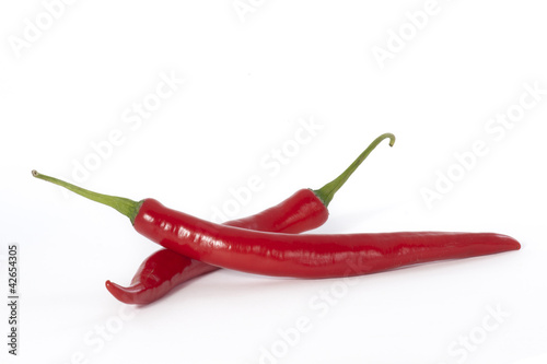 Fototapeta na wymiar Red hot chili pepper on a white background