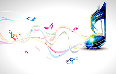 Fototapete - abstract muscial wave background