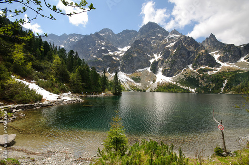 Naklejka - mata magnetyczna na lodówkę Polish Tatra mountains Morskie Oko lake