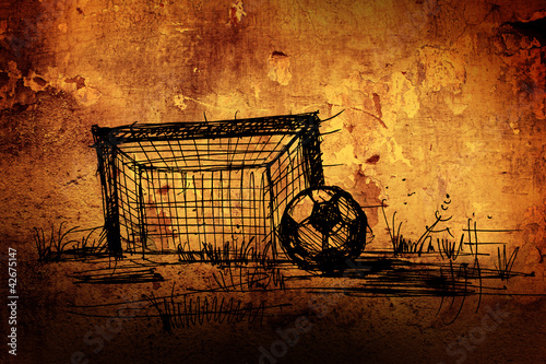 Fototapeta dla dzieci Sketch on a football