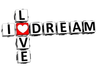 Poster - 3D I Love Dream Crossword