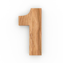 3d Font Wood Number 1