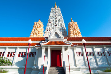 Beautiful white pagoda. East of Thailand.