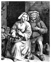 Poster - Peasant Lovers - 17th century