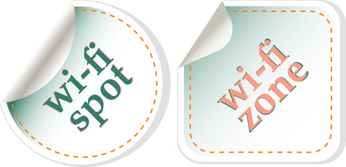 Poster - wi-fi internet signal stickers set