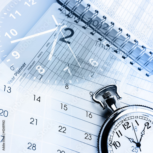 Foto-Doppelrollo - Clocks and calendars. Time management (von Stillfx)