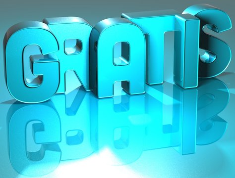 3D Gratis Blue Text