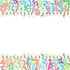 Background made of papers with colorful numbers