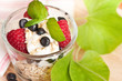 Yogurt with muesli and berry fruits