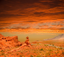 Sun Set In The Valley Of Fire - Nevada