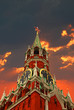 Tower of Kremlin on the sunset background