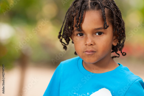 Portrait Of A Cute African American Little Boy Buy This Stock