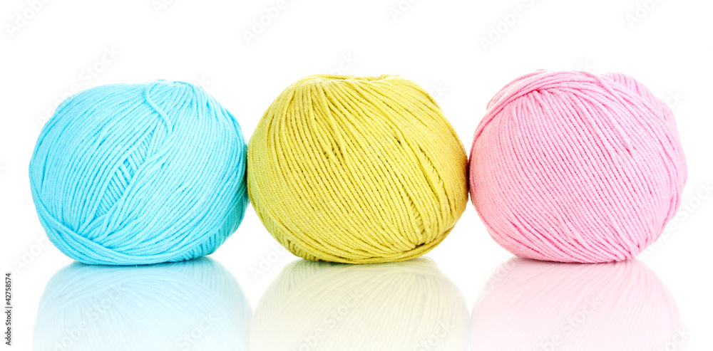 Knitting yarn isolated on white