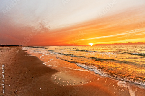 Obraz w ramie Sonnenuntergang auf Hiddensee