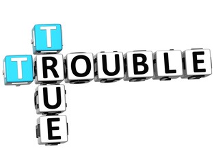 Aufkleber - 3D True Trouble Crossword