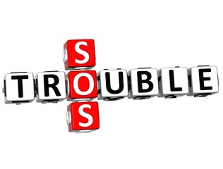 Aufkleber - 3D Trouble SOS Crossword