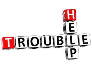 Aufkleber - 3D Help Trouble Crossword