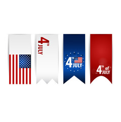 Wall Mural - American Flag for Independence Day. Vector illustration.