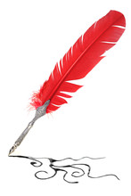 Red And Silver Quill
