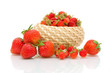 © evgenyi - garden strawberry and wild strawberry on a white background
