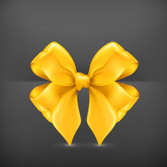 Sticker - Bow golden, vector