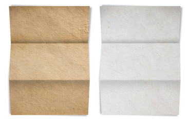 Poster - Paper folded, white and brown old paper texture  Save paths 