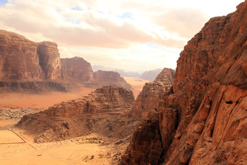 Beautiful view of the wadi rum in Jordan.