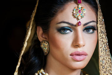 Poster - portrait of a beautiful Indian bride