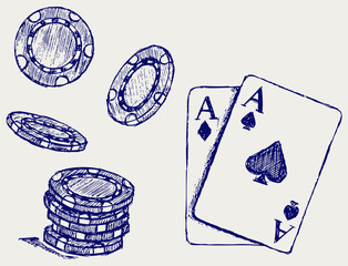 Poster - Gambling. Sketch