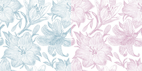  Set of two beautiful pattern with  lilies