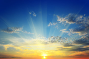 the sun above the horizon