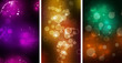 Set Of three Colorful Bokeh backgrounds