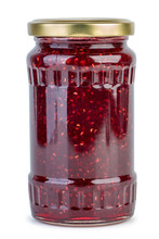 Glass Jar With Raspberry Jam