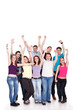 © luckybusiness - Young joyful teens standing on white background