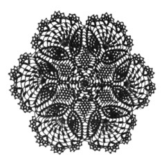 vintage crochet doily black