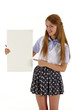 © fotocomo - girl standing up with blank board