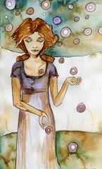 Fototapete - ilustracja, obraz, dziewczyny