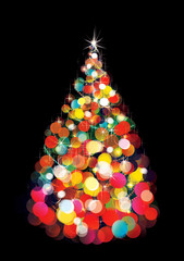 Wall Mural - vector of christmas tree lights