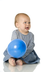 Poster - Baby mit Luftballon